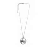 T9773 Modern Moon Pendant Necklace in Silver-Tone