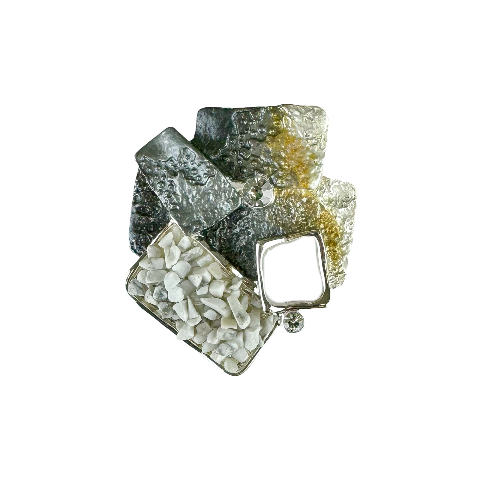 200961 ABSTRACT CLUSTER SCARF CLIP & BROOCH SHSales