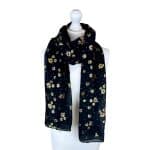 SHTR900 Autumn Blossom Print Scarf with Gold-Foil Finish