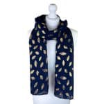 SHTR905 Sage Leaf Print Scarf with Gold-Foil Finish