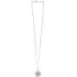 2011237S Long Crystal Snowflake Necklace - Silver-Tone 