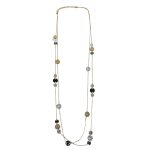 2011248 Mela Layered Tri-Tone Long Contemporary Necklace