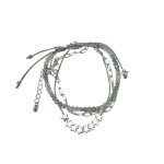 205207S Celestial Charm Multi-Strand Bracelet - Silver-Tone