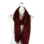 SHLX920 ELEGANT EVENING SCARF WITH GOLD FOIL DOTS & DASHES