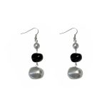203171S Silver-Tone Pebble Earrings