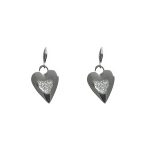 206023S Sparkling Hearts Drop Earrings - Silver-Tone