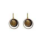 206057G Maya Drop Earrings  - Black & Gold Tone