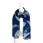 SHPS753 Summer Feather Print Scarf with Glitter Detailing (3 Assorted Colours)