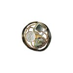 SH0985 Enamelled Abalone Orbit Design Magnetic Scarf Clip/Brooch (3 Assorted Colours)