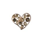 SH0989 Aurora Jewelled Heart Design Magnetic Scarf Clip/Brooch (3 Assorted Colours)