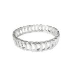 205237 Elegant Silver-Tone Contemporary Links Bracelet (Stretch Fit)