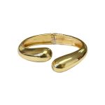 205270G Elegant Gold-Tone Contemporary Cuff Bracelet (Hinged Clasp)