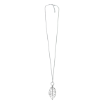 2010961S Elegant Longline Leaf Pendant Necklace - Silver-Tone