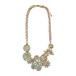 T9148  Irina Iridescent Crystal Necklace - Gold-Tone