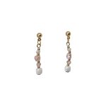 206062G Iridescent Crystal & Pearl Delicate Drop Earrings Gold-Tone