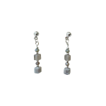 206062S Iridescent Crystal & Pearl Delicate Drop Earrings Silver-Tone