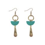 206088TQ Turquoise Montpellier Gold-Tone Drop Earrings 