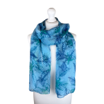 SHPS1125 Blue Garden Leaf Print Scarf