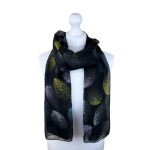 SHPS1315 Winter Leaves Glitter Print Scarf (3 Assorted Colours)