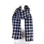 SHSF1395 Ultra Soft Navy & White Houndstooth Scarf  (Colour as Shown)