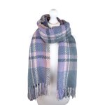 SHSF1409 Ultra Soft Lilac Tartan Print Scarf  (Colour as Shown)