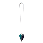 2011199GN Tilly Teal Stone Heart Pendant Necklace