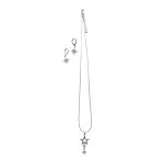 2011233S Silver Tone Crystal Star Necklace & Earring Set
