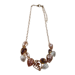 2011390 Enamelled Tri-Tone Links Design Necklace