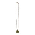 2011393GN Delicate Tree of Life Pendant Necklace in Green
