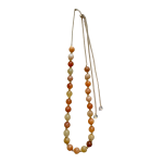 2011399OR Elegant Adjustable Beaded Necklace in Orange/Amber