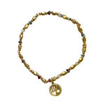 205290G Natural Stone Gold-Tone Tree of Life Charm Bracelet (Purple)