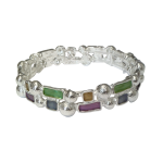 205297S Olivia Silver-Tone Contemporary Pastel Bracelet