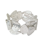 205308S Abstract Silver-Tone Design Stretch Bangle