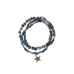 205319NY Midnight Navy Layered Crystal Star Charm Bracelet
