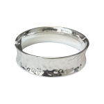205321S Contemporary Hammered Silver-Tone Hinged Bangle