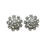 205949S Diamanté Crystal Cluster Clip Earrings (Silver-Tone)