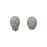 206178S Diamanté Crystal Oval Clip Earrings (Silver-Tone)