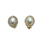 206181G Diamanté Crystal Faux-Pearl Clip Earrings (Gold-Tone)