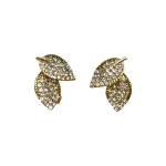 206182G Diamanté Crystal Leaves Clip Earrings (Gold-Tone)