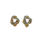 206186G Diamanté Crystal Knot Clip Earrings (Gold-Tone)