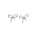 206207S Contemporary Silver-Tone Bow Earrings 