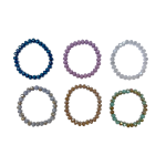 205163 Assorted Iridescent Crystal Bead Bracelets (6 Assorted Colours)