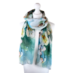 SHLP1624 Watercolour Summer Orchid Print Scarf (Colour as shown)