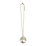 2011459GN Stylish Tree of Life Pendant Necklace (Rose-Gold Tone) - Green