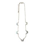 2011485 Pretty Mother of Pearl Effect Butterfly Necklace Gold Tone