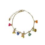 205368 Elegant Summer Flower Design Bracelet (Gold-Tone)