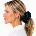 AA5919 Velvet & Crystal Hair Scrunchie (8 Assorted Colours)